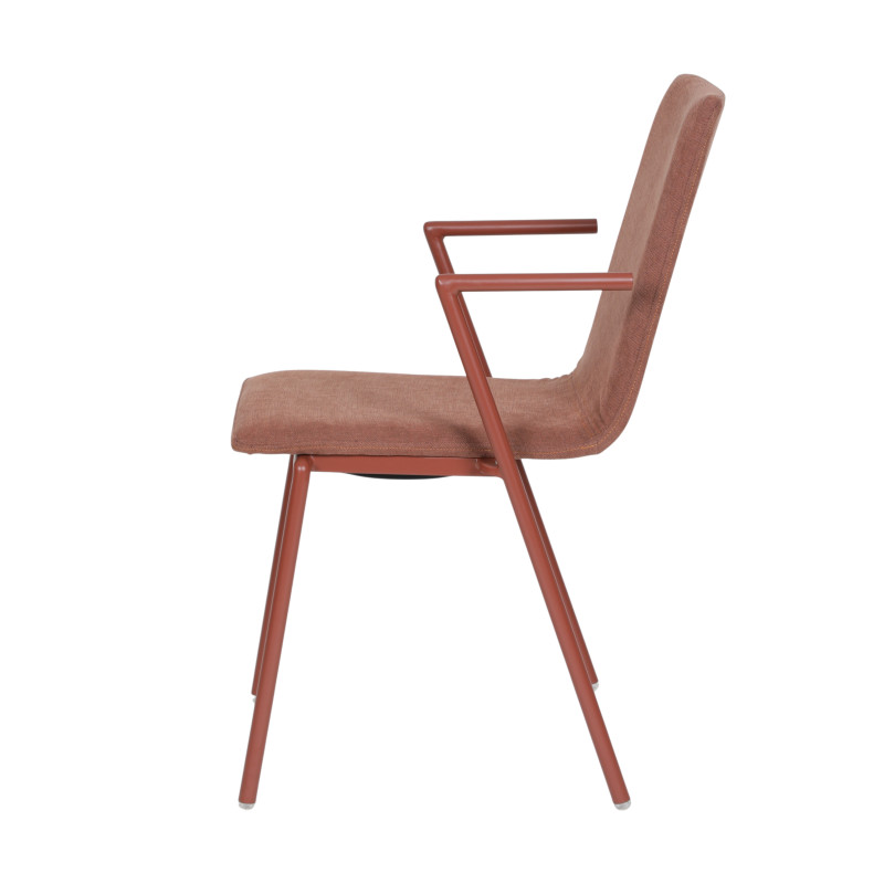 Fauteuil de conférence empilable Fortis - Marron-rouge - Lot de 2 - Veba