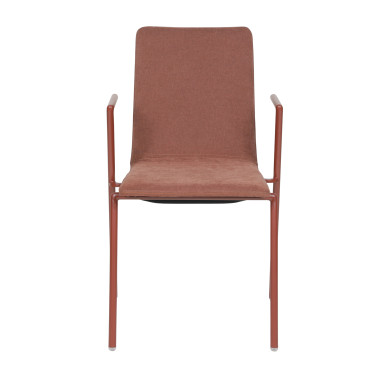 Fauteuil de conférence empilable Fortis - Marron-rouge - Lot de 2 - Veba