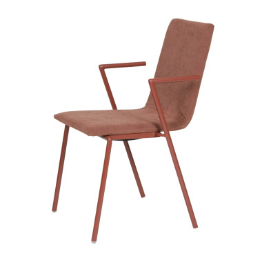 Fauteuil de conférence empilable Fortis - Marron-rouge - Lot de 2 - Veba