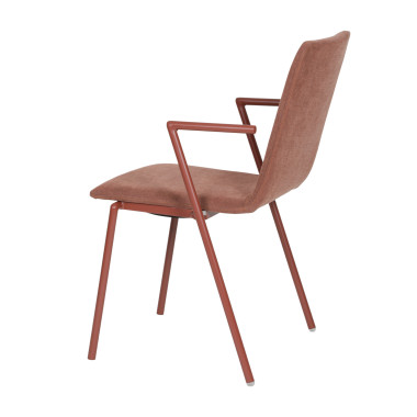 Fauteuil de conférence empilable Fortis - Marron-rouge - Lot de 2 - Veba