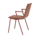 Fauteuil de conférence empilable Fortis - Marron-rouge - Lot de 2 - Veba
