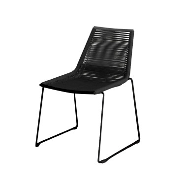 Chaise empilable Kimo - Noir - Lot de 4 - Veba