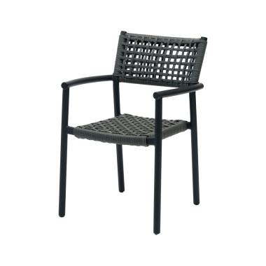 Fauteuil empilable Ember - Noir - Lot de 4 - Veba