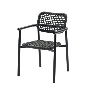 Fauteuil empilable Dante - Noir - Lot de 4 - Veba