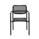 Fauteuil empilable Dante - Noir - Lot de 4 - Veba