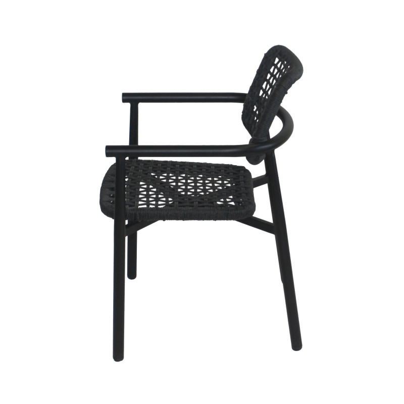 Fauteuil empilable Dante - Noir - Lot de 4 - Veba
