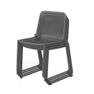 Chaise empilable Mase - Noir - Lot de 4 - Veba