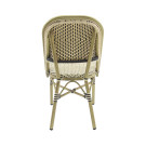 Chaise bistro en rotin Paris - Bambou-blanc/noir - Lot de 2 - Veba