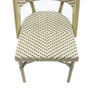 Chaise bistro en rotin Paris - Bambou-blanc/noir - Lot de 2 - Veba