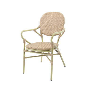 Chaise bistro en rotin Tango - Bambou-naturel - Lot de 2 - Veba