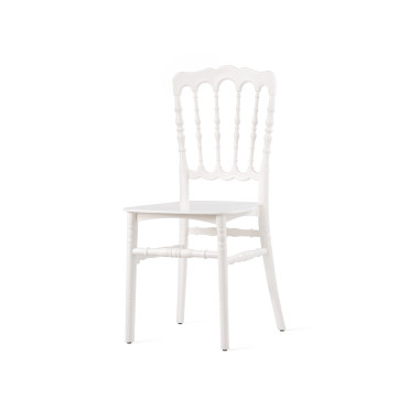 Chaise empilable en polypropylène Napoleon - Blanc ivoire - Lot de 8 - Veba