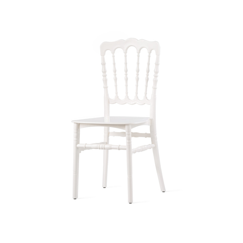 Chaise empilable en polypropylène Napoleon - Blanc ivoire - Lot de 8 - Veba