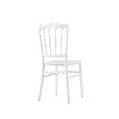 Chaise empilable en polypropylène Napoleon - Blanc ivoire - Lot de 8 - Veba