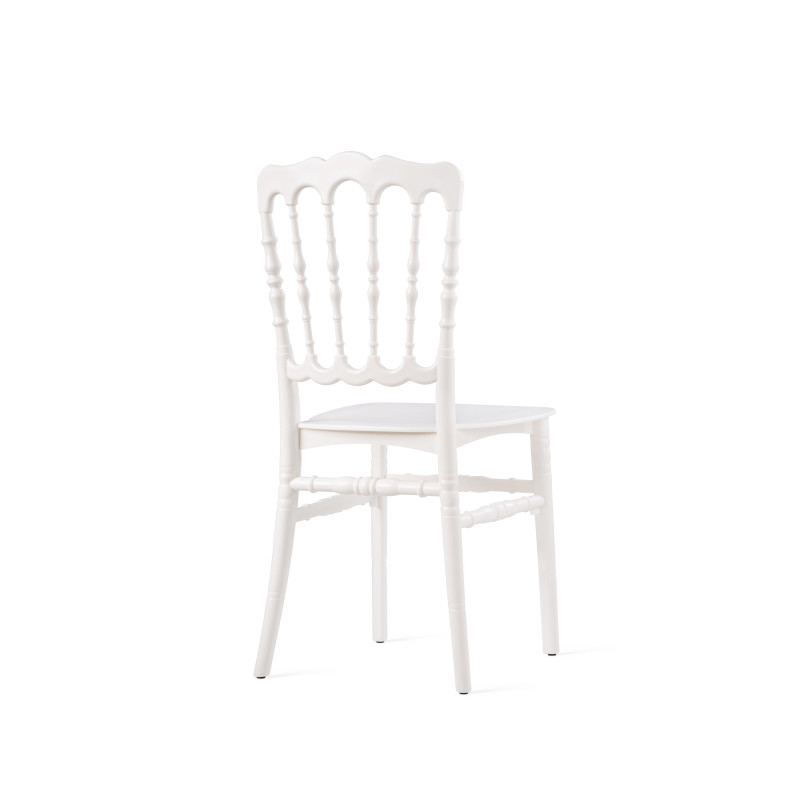 Chaise empilable en polypropylène Napoleon - Blanc ivoire - Lot de 8 - Veba
