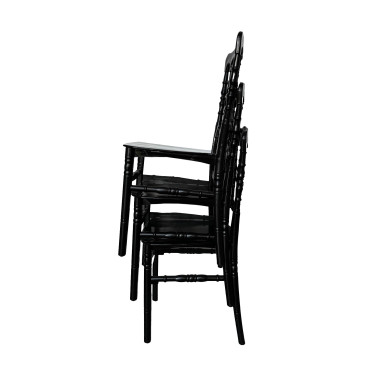 Chaise empilable en polypropylène Napoleon - Blanc ivoire - Lot de 8 - Veba