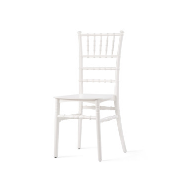 Chaise empilable en polypropylène Tiffany - Blanc ivoire - Lot de 8 - Veba