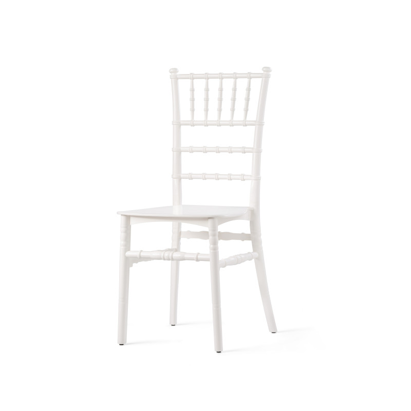 Chaise empilable en polypropylène Tiffany - Blanc ivoire - Lot de 8 - Veba
