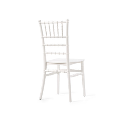 Chaise empilable en polypropylène Tiffany - Blanc ivoire - Lot de 8 - Veba