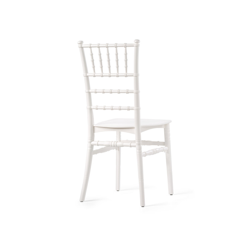 Chaise empilable en polypropylène Tiffany - Blanc ivoire - Lot de 8 - Veba