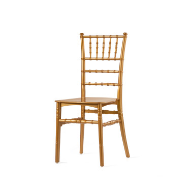 Chaise empilable en polypropylène Tiffany - Or - Lot de 8 - Veba