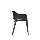 Chaise empilable en polypropylène Giethoorn - Noir - Lot de 4 - Veba