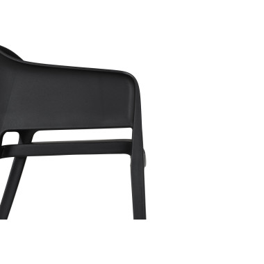 Chaise empilable en polypropylène Giethoorn - Noir - Lot de 4 - Veba