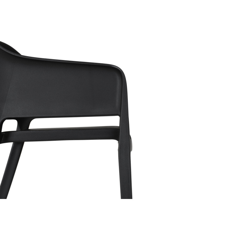 Chaise empilable en polypropylène Giethoorn - Noir - Lot de 4 - Veba