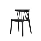 Chaise empilable en polypropylène Windson - Noir - Lot de 4 - Veba