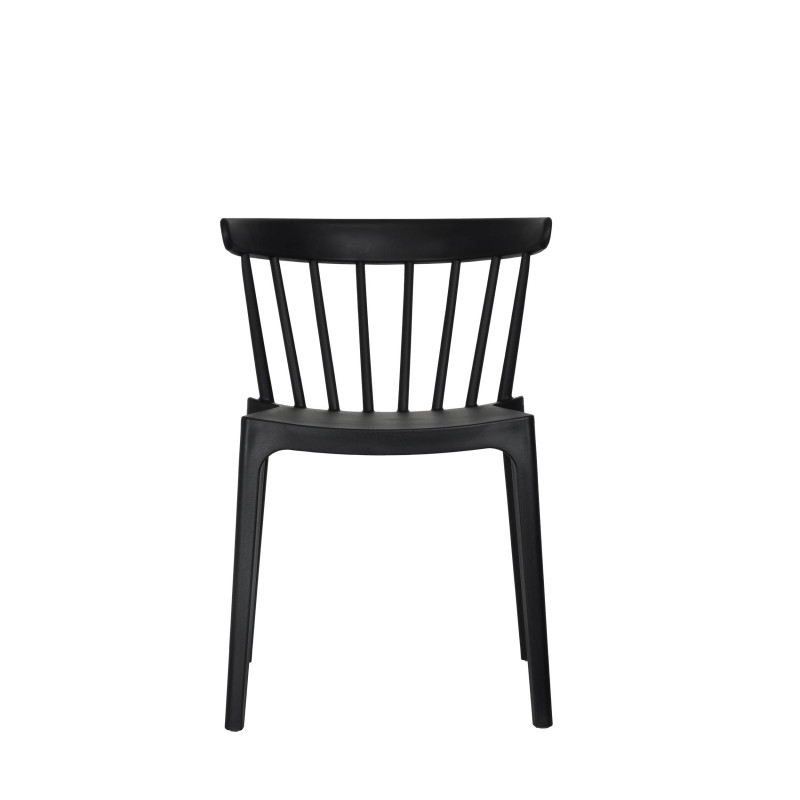 Chaise empilable en polypropylène Windson - Noir - Lot de 4 - Veba