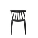 Chaise empilable en polypropylène Windson - Noir - Lot de 4 - Veba