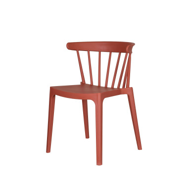 Chaise empilable en polypropylène Windson - Terracotta - Lot de 4 - Veba