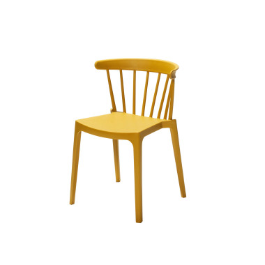 Chaise empilable en polypropylène Windson - Jaune - Lot de 4 - Veba