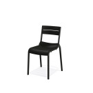 Chaise empilable en polypropylène Calor - Noir - Lot de 4 - Veba