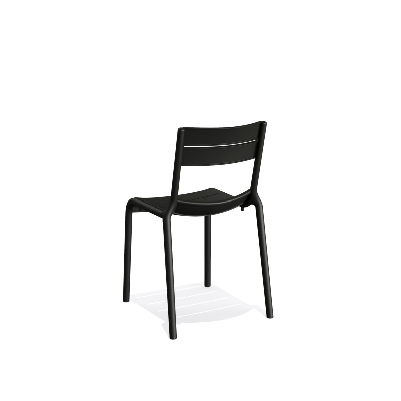 Chaise empilable en polypropylène Calor - Noir - Lot de 4 - Veba