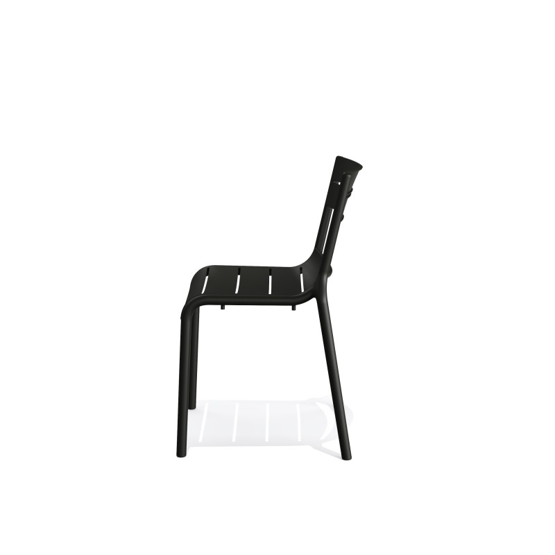 Chaise empilable en polypropylène Calor - Noir - Lot de 4 - Veba