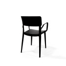Chaise empilable avec accoudoirs en polypropylène Wing - Noir - Lot de 4 - Veba