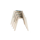 Chaise avec piètement empilable - Assise en plastique Keeve - Bois/gris - Lot de 4 - Veba