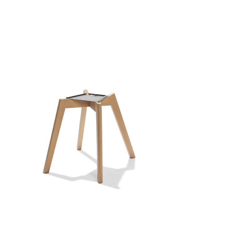 Chaise avec piètement empilable - Assise en tissu Keeve - Bois/vert - Lot de 4 - Veba