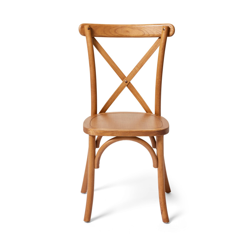Chaise empilable en bois Crossback - Bois/marron clair - Lot de 7 - Veba