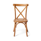 Chaise empilable en bois Crossback - Bois/marron clair - Lot de 7 - Veba