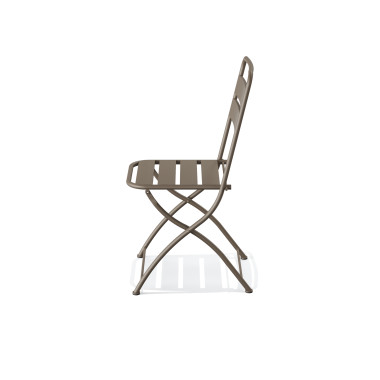 Chaise bistro pliante en metal Breeze - Cappuccino - Lot de 2 - Veba