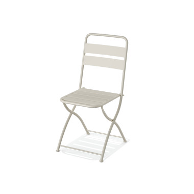 Chaise bistro pliante en metal Breeze - Sable - Lot de 2 - Veba