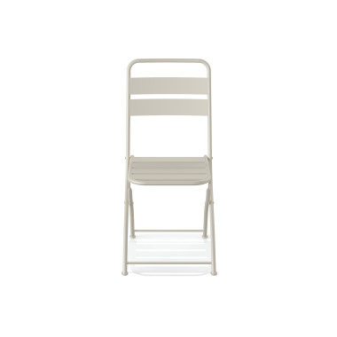 Chaise bistro pliante en metal Breeze - Sable - Lot de 2 - Veba