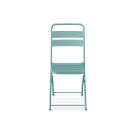 Chaise bistro pliante en metal Breeze - Bleu - Lot de 2 - Veba