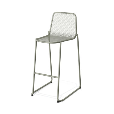 Tabouret de bar empilable en metal Mase - Vert - Lot de 4 - Veba