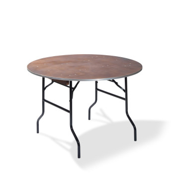 Table de banquet pliante ronde ø 152 cm Cody - Noir/bois - Veba