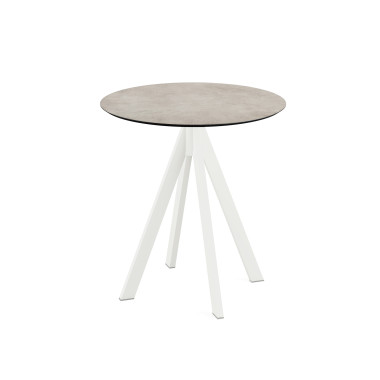 Table bistro Infinity avec piètement blanc + plateau hpl moonstone ø70 cm - Veba