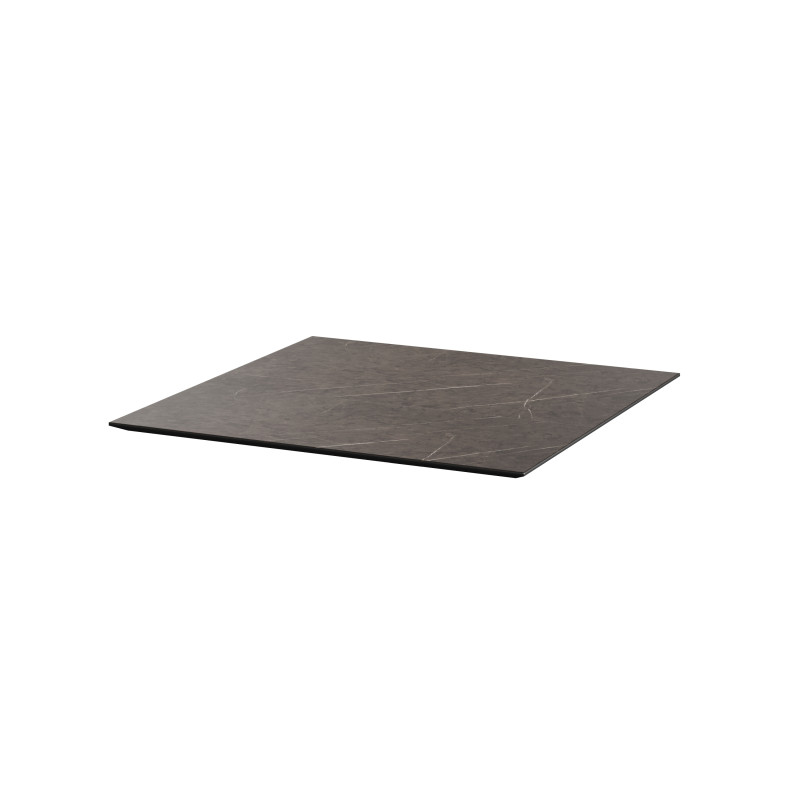 Table bistro Infinity avec piètement blanc + plateau hpl midnight marble 70x70 cm - Veba