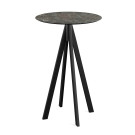 Mange debout Infinity avec piètement noir + plateau hpl galaxy marble ø70 cm - Veba