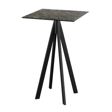 Mange debout Infinity avec piètement noir + plateau hpl galaxy marble 70x70 cm - Veba
